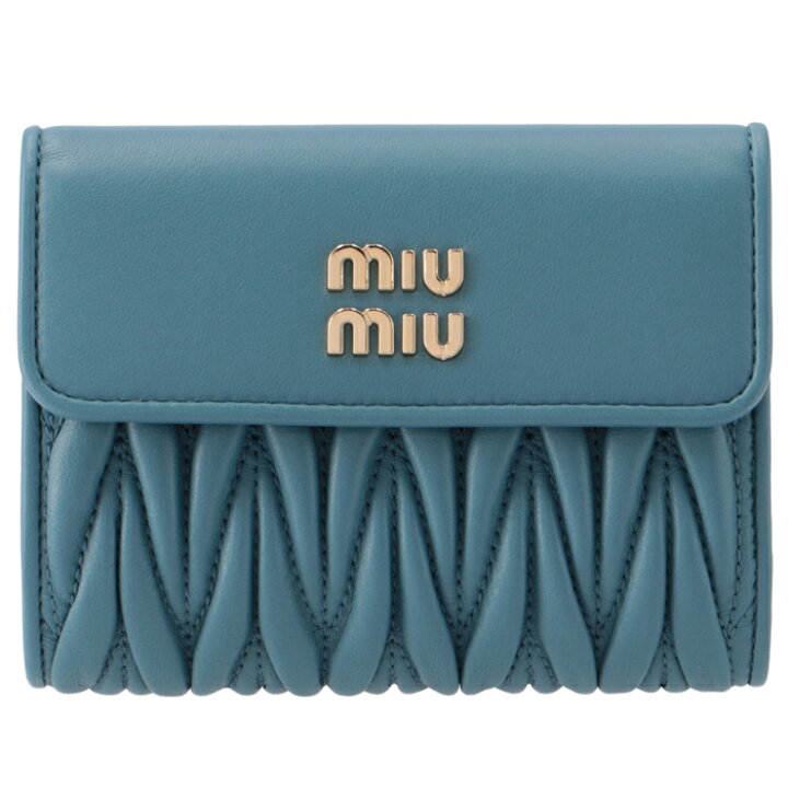 miu miu マテラッセ 長財布 ライトブルー 美品】miumiu 長財布 