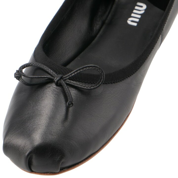 楽天市場】ミュウミュウ MIU MIU バレリーナ フラットパンプス ロゴ 