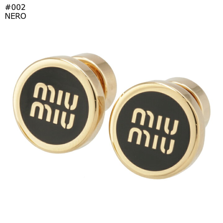 楽天市場】ミュウミュウ MIU MIU ピアス ロゴ エナメルメタル スタッド  
