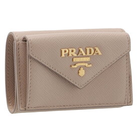 プラダ PRADA 三つ折り財布 ミニ財布 レディース サフィアーノ ベージュ系 1MH021 QWA 236