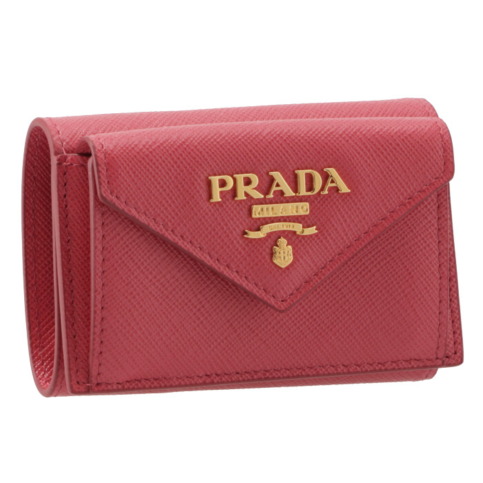 プラダ PRADA 三つ折り財布 ミニ財布 レディース サフィアーノ ピンク系 1MH021 QWA 505 | アメイジングサーカス