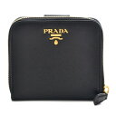 プラダ PRADA 2018年秋冬新作 財布 サフィアーノ メタル 二つ折り財布 ブラック 1ML522 QWA 002