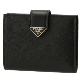 プラダ PRADA 財布 二つ折り サフィアーノトライアングル ミニ財布 レディース ブラック 1MV204 2DYG 002