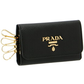 プラダ PRADA キーケース 4連 レディース サフィアーノ ブラック 1PG004 QWA 002