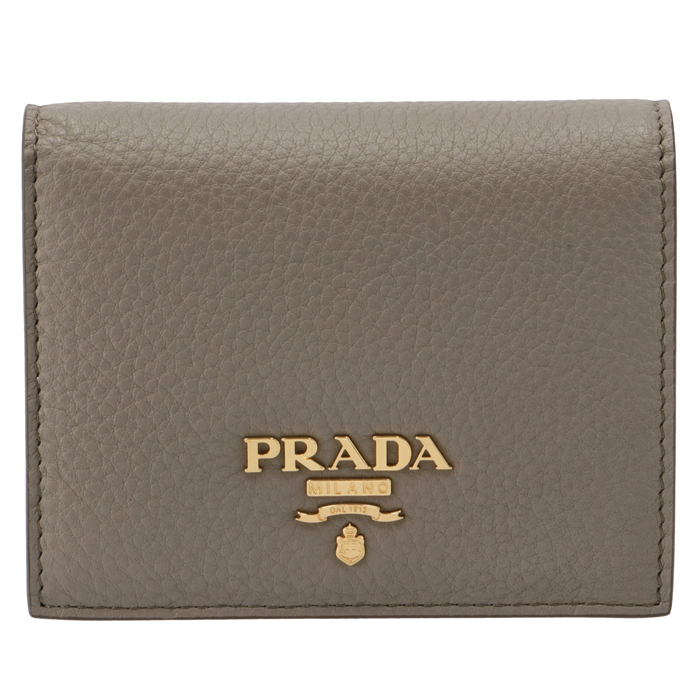 プラダ PRADA 財布 二つ折り カーフレザー ミニ財布 バイカラー レディース グレー×ベージュ 1MV204 2BG5 1OV |  アメイジングサーカス