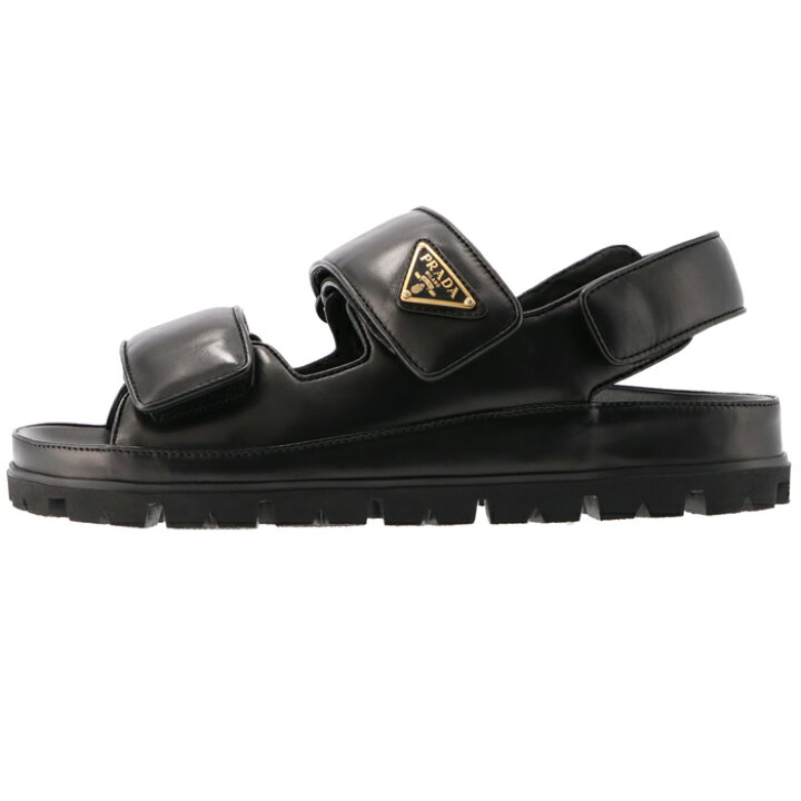 PRADA メンズレザーコンビスポーツサンダル