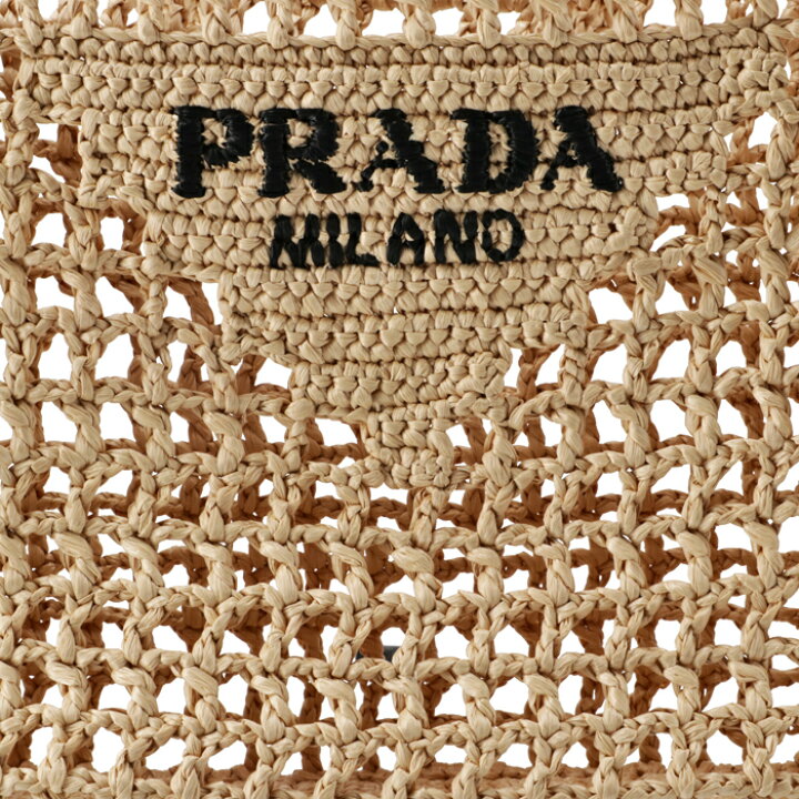 楽天市場】プラダ PRADA ラフィアトート トライアングルロゴ ストロー  