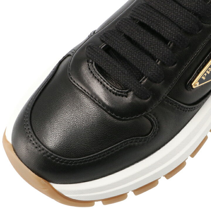 楽天市場】プラダ PRADA レザースニーカー 三角ロゴ レースアップ 厚底  