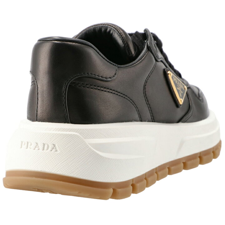 楽天市場】プラダ PRADA レザースニーカー 三角ロゴ レースアップ 厚底  
