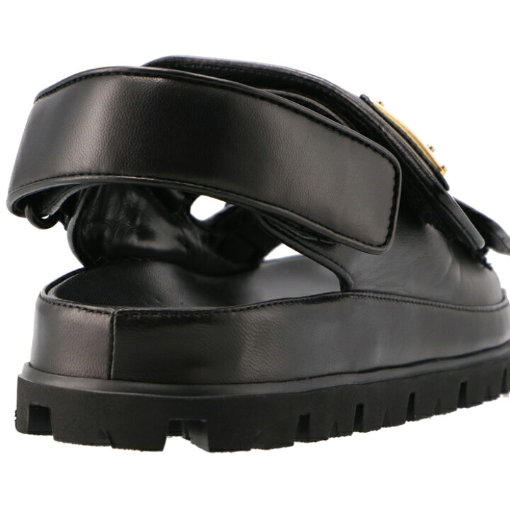 PRADA メンズレザーコンビスポーツサンダル