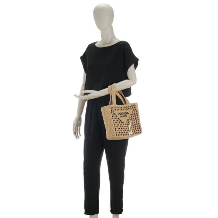 楽天市場】プラダ PRADA ラフィアトート トライアングルロゴ ストロー  