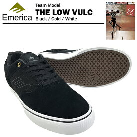 エメリカ ザ ロー VULC ブラック/ゴールド/ホワイト スケート スケーター スニーカー (Emerica THE LOW VULC) 【閉店 売り切り】