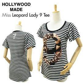 ハリウッドメイド ミス レオパード レディー 9 Tシャツ ボーダー/Sサイズ (HOLLYWOOD MADE MISS LEOPARD LADY 9 TEE W12115DT-2 レディース 女性用) 【閉店 売り切り】