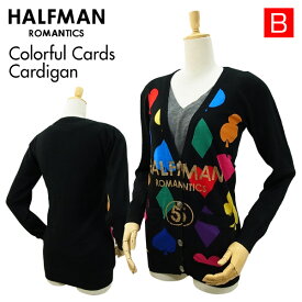 [B品・在庫処分] ハーフマン カラフル カード カーディガン ブラック/Sサイズ (HALF MAN COLORFUL CARDS CARDIGAN レディース 女性用) 【閉店 売り切り】