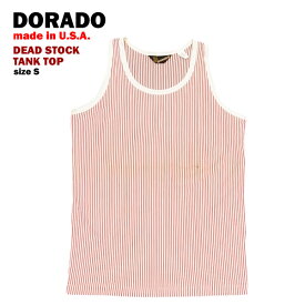 デッドストック ストライプ タンクトップ レッド/Sサイズ (DORADO Made in U.S.A.) 【海外直輸入USED品】 【閉店 売り切り】