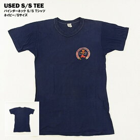 USED バインダーネック S/S Tシャツ ネイビー/Sサイズ 【海外直輸入USED品】 【閉店 売り切り】