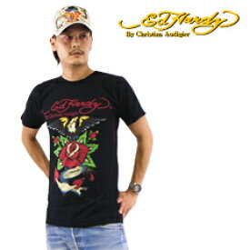 エド ハーディー メンズ クルーネックTシャツ イーグルアンカー ブラック ラスト：Mサイズ (Eagle Anchor ED HARDY EDHARDY エドハーディー) 【閉店 売り切り】