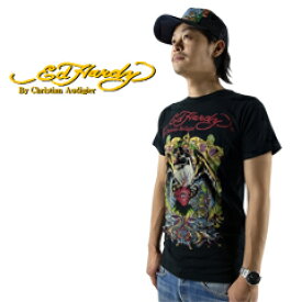 エド ハーディー メンズ クルーネックTシャツ パンサーイーグルアイ ブラック ラスト：Sサイズ (Panther eagle eye ED HARDY EDHARDY エドハーディー) 【閉店 売り切り】