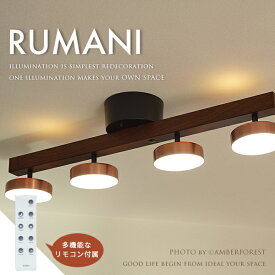 ■RUMANI■ お洒落なブロンズ色のセード ウォールナットのウッドもお洒落なシーリングスポットライト【Slimac スライマック】