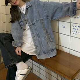 【即納】デニムジャケット 長袖 レディース ライトアウター Gジャン 上着 羽織 FREE フリーサイズ WBLD0292