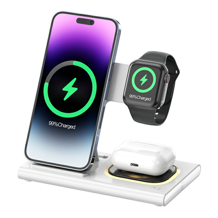 楽天市場】＼クーポン利用で10％OFF／ ワイヤレス充電器 3in1 おしゃれ 