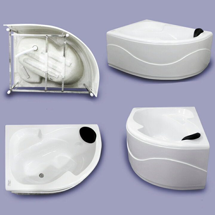 楽天市場】90x120cmカタナ形コーナーバスタブ浴槽右枕付き Ambest 
