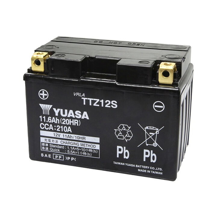 楽天市場】TTZ12S 台湾 yuasa ユアサ バイク バッテリー 液入り充電済 