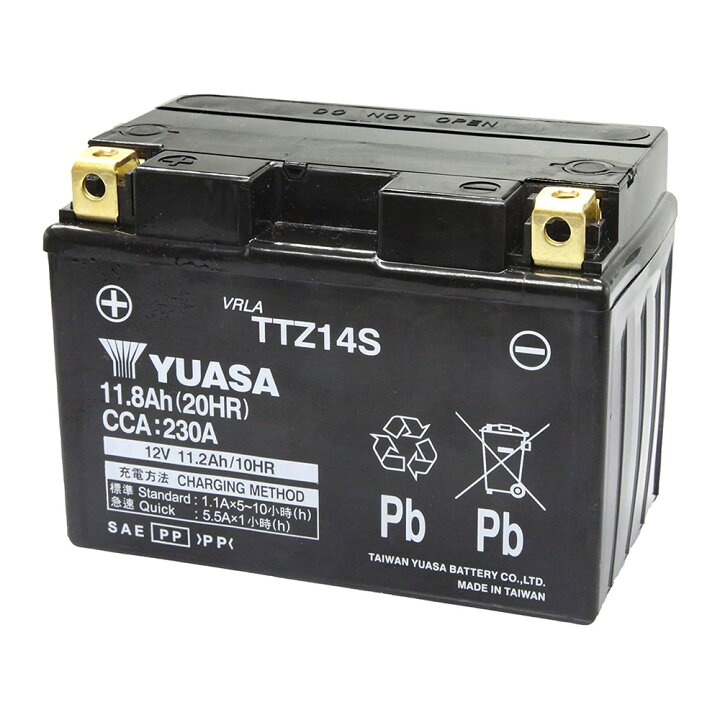 楽天市場】TTZ14S 台湾 yuasa ユアサ バイク バッテリー 液入り充電済 