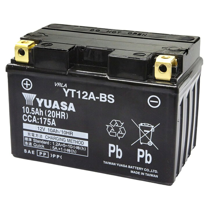 楽天市場】YT12A-BS 台湾 yuasa 液入り充電済 ユアサ バイク 用 