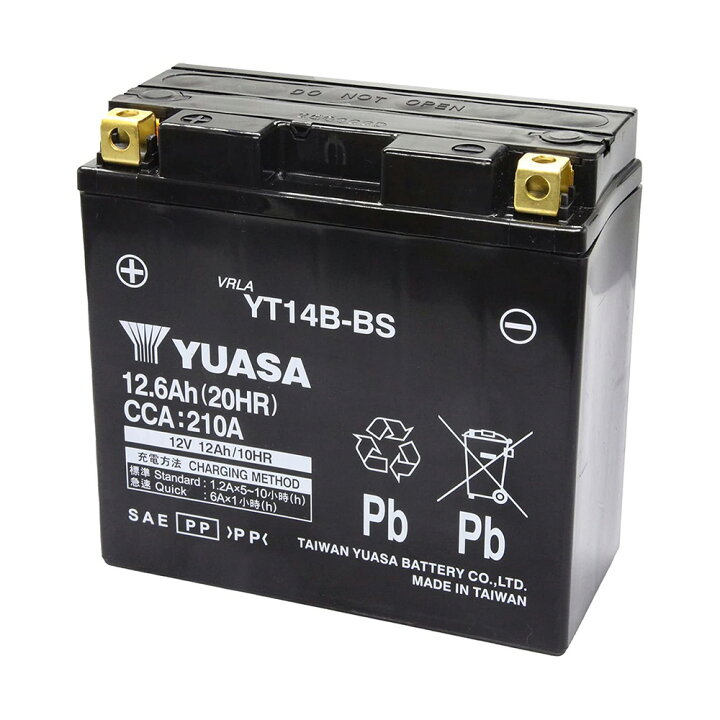 楽天市場】YT14B-BS 台湾 yuasa ユアサ バイク 用 バッテリー 液入り 