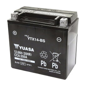 YTX14-BS 台湾 yuasa ユアサ バイク バッテリー 液入り充電済 オートバイ GEL14-BS RBTX14-BS NBC 14-BS FTX14-BS GS ユアサ 互換 シャドウ 【 制御弁式 傾斜搭載不可 横置き不可 】 YTX14ーBS 送料無料 あす楽