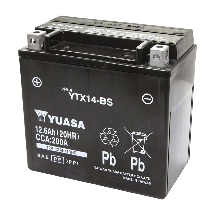 楽天市場】YTX14-BS 台湾 yuasa ユアサ バイク バッテリー 液入り充電 