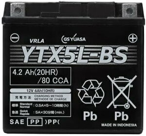 YTX5L-BS GS AT VRLA y َ t[d z W[GXAT XΓډ u\  Ki oCN p obe[ I[goC P XN[^[ W[GX YUASA YTX5L[BS[C 