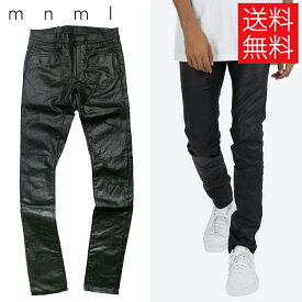 【送料無料】mnml X11 スキニー デニム パンツ PU加工 ブラック 黒 STRETCH DENIM Black ミニマル