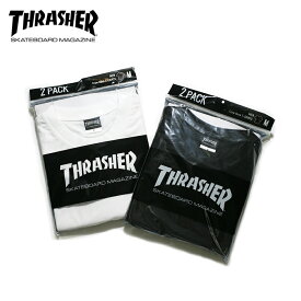 THRASHER CREW NECK Tシャツ 2枚パック セット ブラック ホワイト 黒 白 半袖 無地 T-SHIRT 2PACK SET Black White スラッシャー