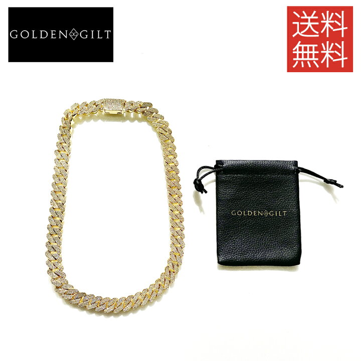 楽天市場】【送料無料】GOLDEN GILT Prong Set Cuban Link ゴールド 