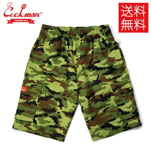 yzCOOKMAN NbN} Chef Pants Short Cargo VFtpc V[g J[S Ripstop Camo Green Woodland bvXgbv J O[ Ebhh   C[W[pc Y fB[X 