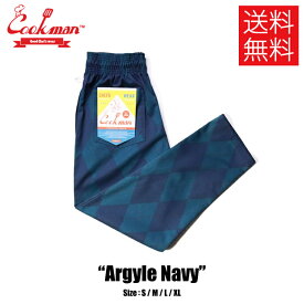 【送料無料】COOKMAN クックマン Chef Pants シェフパンツ Argyle アーガイル チェック Navy ネイビー 紺 青 イージーパンツ メンズ レディース 男女兼用 カジュアル