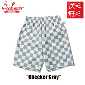 【送料無料】COOKMAN クックマン Short Chef Pants ショート シェフパンツ Checker Gray チェッカー グレー 灰 イージーパンツ メンズ レディース 男女兼用 カジュアル