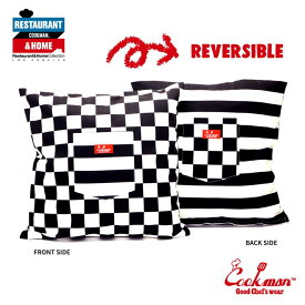 COOKMAN Cushion Pocket Cover リバーシブル クッションカバー チェッカー&ボーダー Reversible Checker & Border クックマン メンズ レディース 男 女 unisex ユニセックス