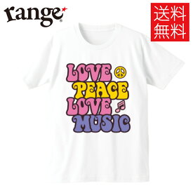 【送料無料】range love peace and music Tシャツ 半袖 白 s/s tee White レンジ