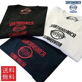 【送料無料】SANTAMONICA SUMMERWEAR EMB logo ワンポイント 刺繍 Tシャツ 半袖 Tee サンタモニカ サマーウェア