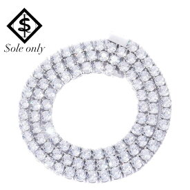 $ole only CZ Diamond 4mm テニスチェーン ネックレス CZダイヤ シルバー 銀 Tennis Chain Necklace Silver ソールオンリー メンズ レディース ユニセックス 男女兼用