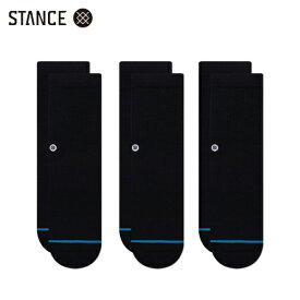 STANCE ICON ST KIDS 3 PACK キッズ ソックス 3足セット ブラック 子供用 靴下 黒 SOCKS Black スタンス サイズ キッズL 19.5-23.0cm