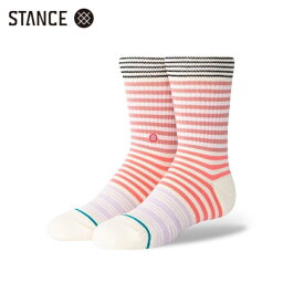 STANCE SUNSHINE STRIPE KIDS キッズ ソックス マルチカラー ホワイト 子供用 靴下 白 SOCKS MultiColor White スタンス サイズL(19.5-23.0cm)