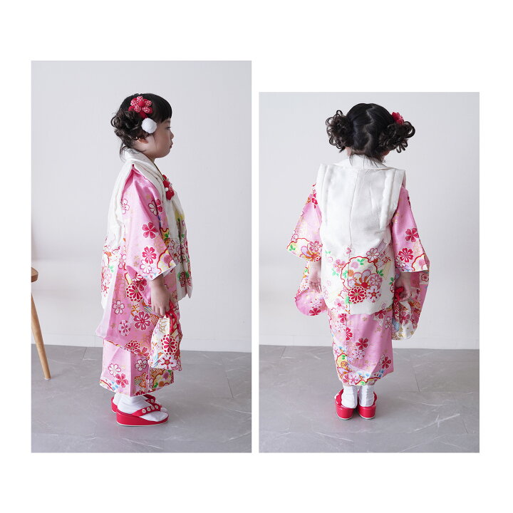 楽天市場】[高級 絹素材] 七五三 3歳 着物 被布セット 女の子 正絹  