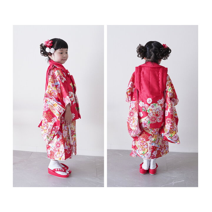 楽天市場】[高級 絹素材] 七五三 3歳 着物 被布セット 女の子 正絹  