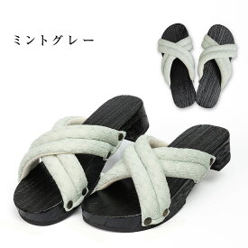 ＼普通の下駄に比べ圧倒的に楽ッ!／ 下駄 レディース サンダル 浴衣 F寸 黒塗り ふくれ織り 痛くない ふわふわ 桐下駄 前坪なし クロスストラップ 洋服にも ミュール クロス鼻緒 靴擦れしにくい 大人 黒台 天然木 ゲタ 女性 普段履き 黒台 ゴム底 EVA 夏祭り オリジナル