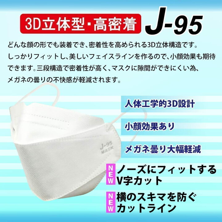 楽天市場】【正規品】J95 マスク 日本製 医療用 j95【JIS規格】1箱 30  