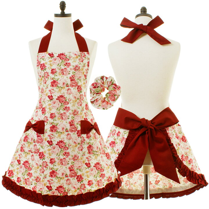 楽天市場 エプロン フリル フリフリ 花柄 ワインローズガーデンスイートフリルエプロン シュシュ付き Sf 16 かわいい フリル リボン ウェディング ブライダル 日本製 ロリータ 甘ロリ 大人 結婚祝い 誕生日 プレゼント エプロンスタイル エプロンスタイル エプロン専門店
